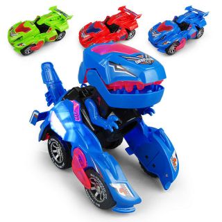 Transforming Dinosaur Led Car With Light Sound Kids Toy Car Robots Electric Toy