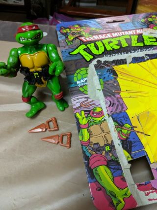 1988 Tmnt Teenage Mutant Ninja Turtles Raphael With Card Back