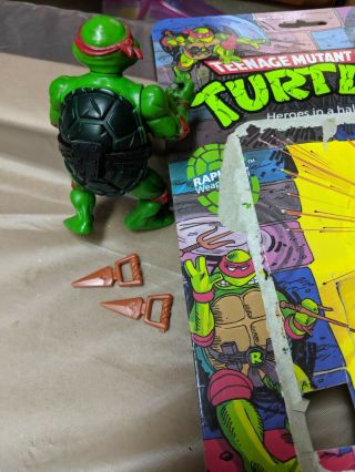 1988 TMNT Teenage Mutant Ninja Turtles Raphael with Card Back 2