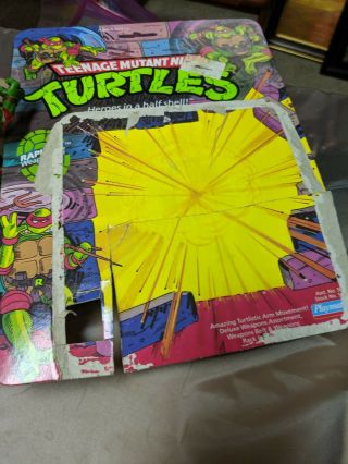 1988 TMNT Teenage Mutant Ninja Turtles Raphael with Card Back 4