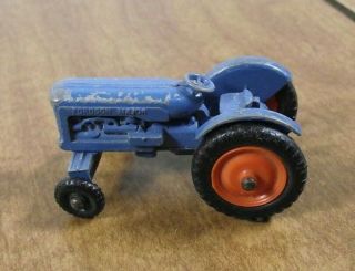 Vintage Matchbox Lesney No.  72 Fordson Major Tractor Black Wheels Blue Body