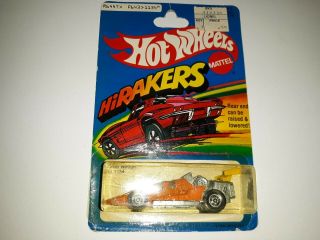 Hot Wheels Orange Turbo Wedge.  Hirakers.  1979 Mattel On The Card.