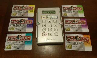 Monopoly Electronic Banking Unit Card Reader & Full Set Of 6 Cards 2005