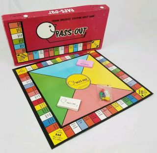 Vintage Pass - Out Drinking Board Game Adult Party Game Frank Bresee