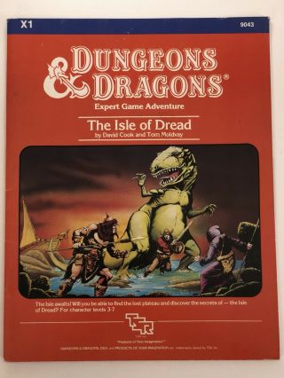 X1 The Isle Of Dread 9043 D&d Module Dungeons Dragons Tsr Adventure Expert