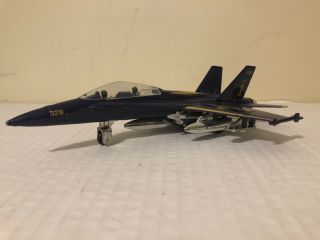 Rare 9.  5 " Diecast Model F/a - 18 Hornet Us Navy Blue Angels Jet Airshow Marking