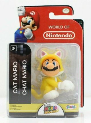 Yellow Cat Mario World Of Nintendo Jakks Moc 2.  5 " Figure Series 2 - 1 2016