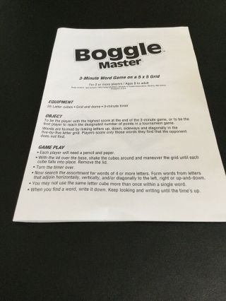 Boggle Master 3 - Minute 5x5 Grid Word Game By Parker Brothers 3