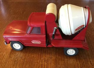 Vintage Tonka Red Jeep Cement Mixer Truck - 9 " Pressed Steel
