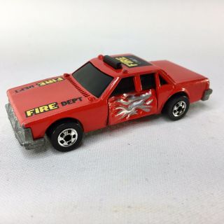 1983 Mattel Hot Wheels Crack Ups Fire Smasher Chief Fire Dept Car Hong Kong Vtg