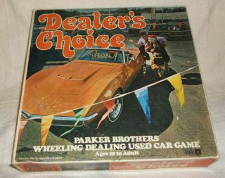 Dealers Choice Board Game Parker Brothers 1972 Complete Car Game