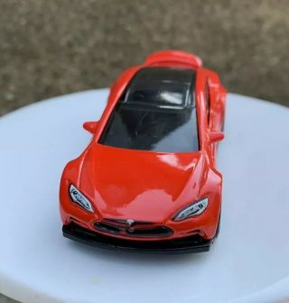 Hot Wheels Tesla Model S Red 1/64 Diecast Car Elon Musk Electric Vehicle Read