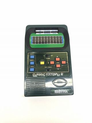 2002 Mattel Classic Football 2 Handheld Electronic Video Game Travel Toy
