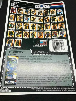 1988 Gi G.  I.  Joe 3.  75 " Countdown Astronaut Full File Card,  Accessories