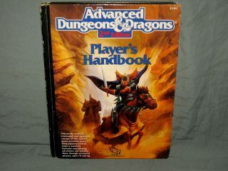 Ad&d 2nd Ed Hardback - Players Handbook (hard To Find From 1989 And Vg -)