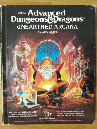 Unearthed Arcana - Official Advanced Dungeons And Dragons Hardback - Tsr 1985