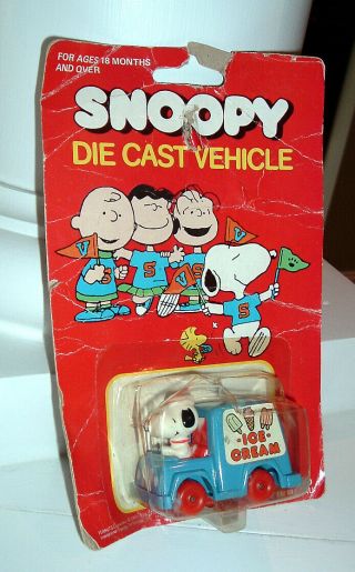 Rare Vintage United Features Syndicate Peanuts Snoopy Ice Cream Truck - Nmoc