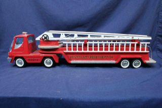 Vintage Pressed Tin Metal Ny - Lint Fire Department Ladder Truck