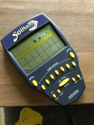 Radica Solitaire 1999 Yellow Buttons Electronic Handheld Tested/working