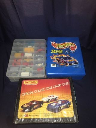 3 Hot Wheels & Matchbox Collector’s Cases All Hold 48 Cars 67 Cars