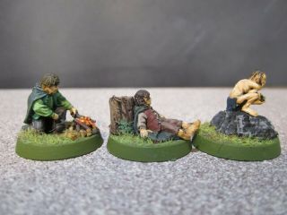Games Workshop Lord of the Rings Frodo,  Sam,  Gollum,  metal,  painted 2