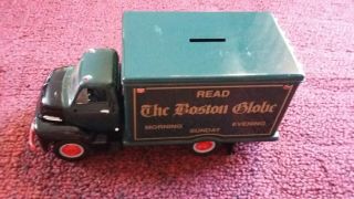 Rare Vintage First Gear 1/34 " Boston Globe " 1953 Ford Straight Truck Coin Bank