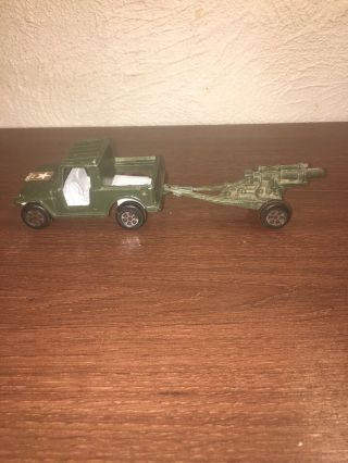Vintage Tootsietoy Military / Army Jeep And Howitzer (1969) Die Cast Usa