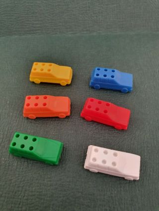 The Game Of Life The Simpsons 6 Plastic Car Pawns & People Pegs Replacement