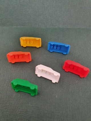 The Game of Life THE SIMPSONS 6 Plastic CAR Pawns & People PEGS REPLACEMENT 2