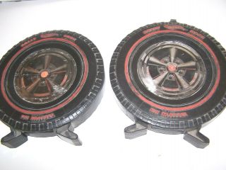 2 Vintage Mattel Hot Wheels Redline Tire Cases Hold 12 Cars Each 1967