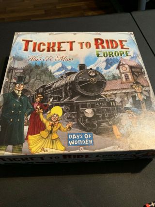 Days Of Wonder Ticket To Ride Europe By Alan R.  Moon Train Adventure Board Game