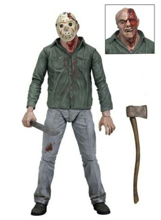 2012 Neca Friday The 13th Part 3 Battle Jason Voorhees Figure 7” Loose