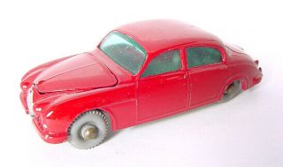 1962 Moko Lesney Matchbox Grey Wheel No.  65 Jaguar 3.  4 Litre Saloon Red