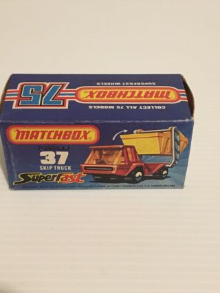 Matchbox Superfast No37 Skip Truck Empty Box Only In