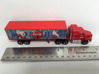 Matchbox (1990) Mack Ch600 Box Truck Red " Coca - Cola " W/articulated Trailer