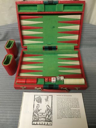 Vintage Backgammon Set In Case 2
