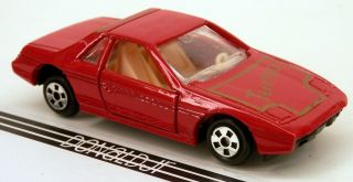 Vintage 1980s Pontiac Fiero Turbo Red W/gold Tampo 1/64 Scale Diecast
