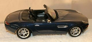 BMW Z8 Convertable Maisto 1/18 scale die cast metallic blue black interior 2