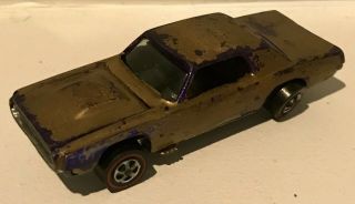 Vintage Hot Wheels Mattel Redline 1967 Custom T - Bird Purple/painted Gold Car