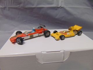 (2) Vintage Corgi Die Cast Formula 1 Cars Lotus Climax & Racer Great Britain