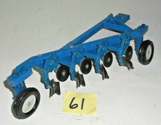 Vintage 1:16 Scale Ertl Ford Blue Die Cast Tractor 4 Disc Plow 61