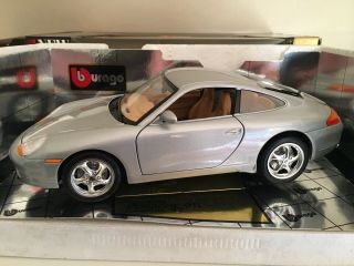 1:18 1997 Porsche 911 (996) Carrera Silver Bburago 3385 Diecast Burago