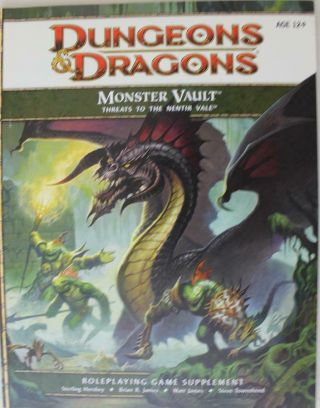 Wotc D&d 4e Monster Vault - Threats To The Nentir Vale - Book Only Sc Ex