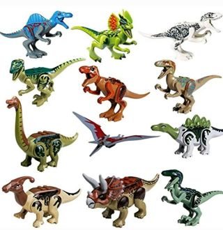 Ststech Mini Dinosaur Toy Playset,  Diy Dinos Building Block Action Figures,  Educat