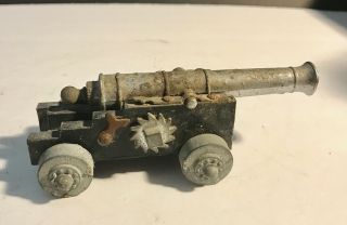 Vintage Diecast Miniature Canon,  Made In Italy,  4.  5 " Long