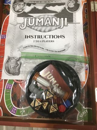 Jumanji The Game in Real Wooden Box Missing Decoder 5