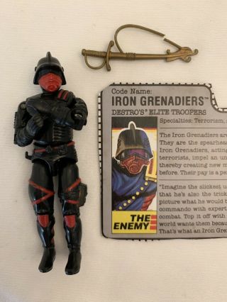 Vintage 1988 G.  I.  Joe Iron Grenadiers Destro ' s Elite Troopers W/ Card And Sword 2