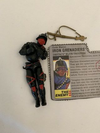 Vintage 1988 G.  I.  Joe Iron Grenadiers Destro ' s Elite Troopers W/ Card And Sword 4