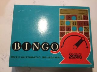 Vintage 1963 Parker Brothers Bingo With Automatic Selector Game - Complete