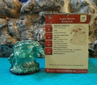 Dungeons & Dragons Blood War Large Water Elemental 38 Uncommon With Card.  (c)